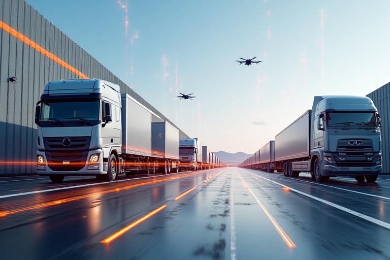 Bothell, WA logistics hub with AI route optimization overlay and supply chain operations